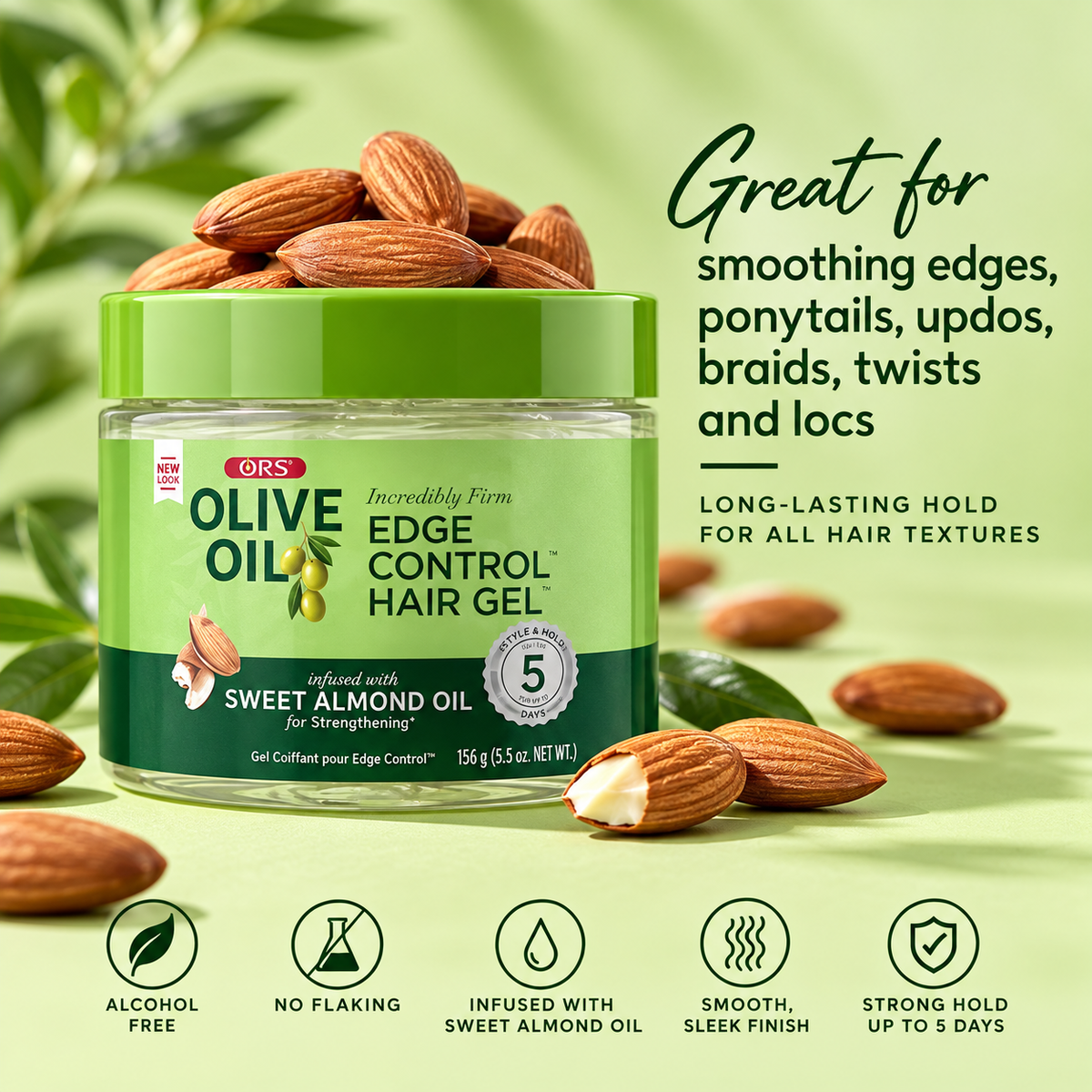 ORS Olive Oil Incredibly Firm Edge Control Hair Gel 4oz