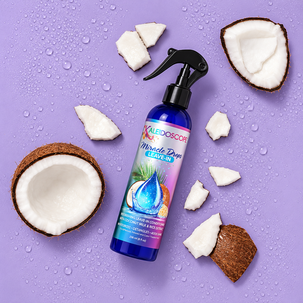 Kaleidoscope Miracle Drops Coconut Milk & Rice Water Leave-In Conditioner 8 oz