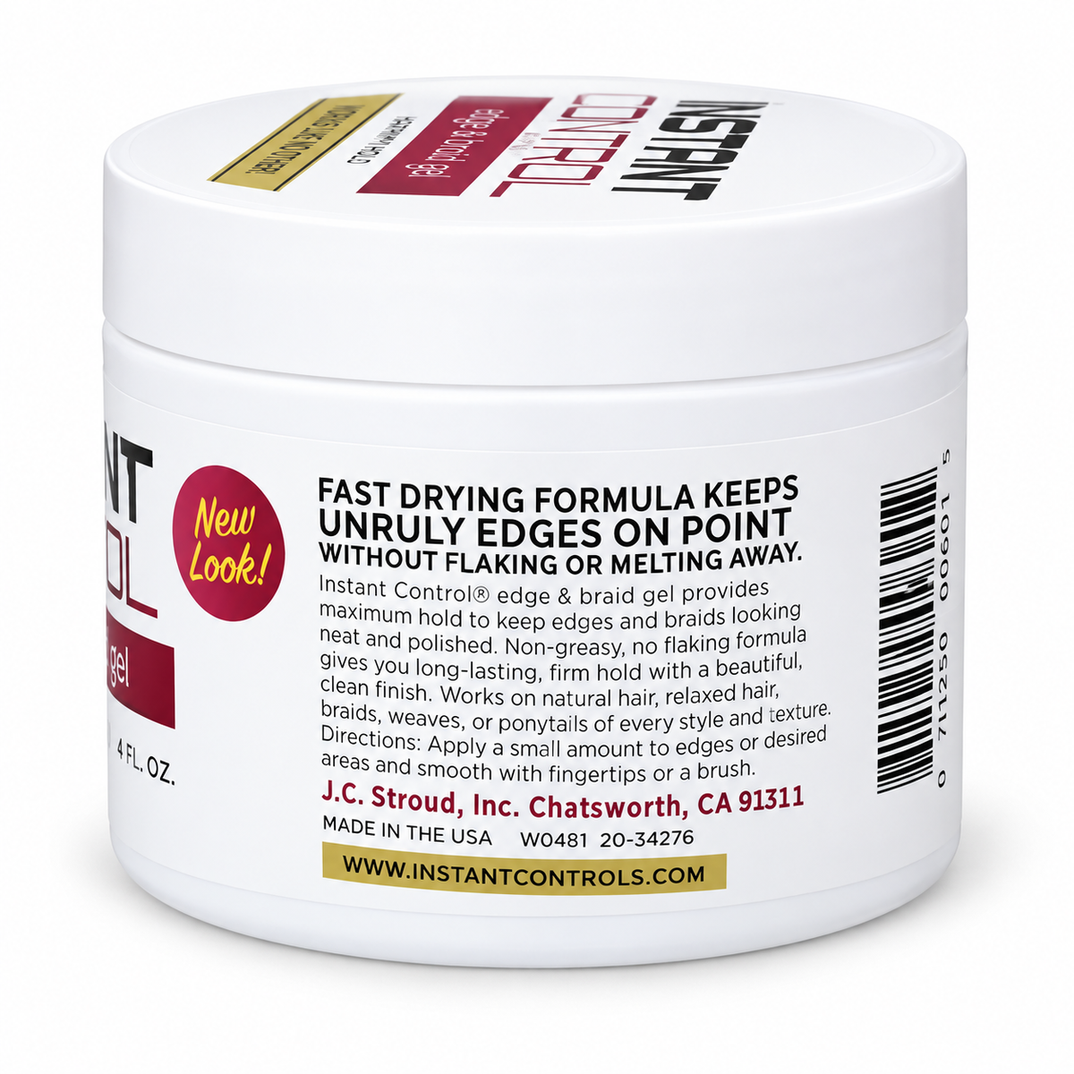 JC’s Instant Control Edge & Braid Gel Maximum Hold 8oz 