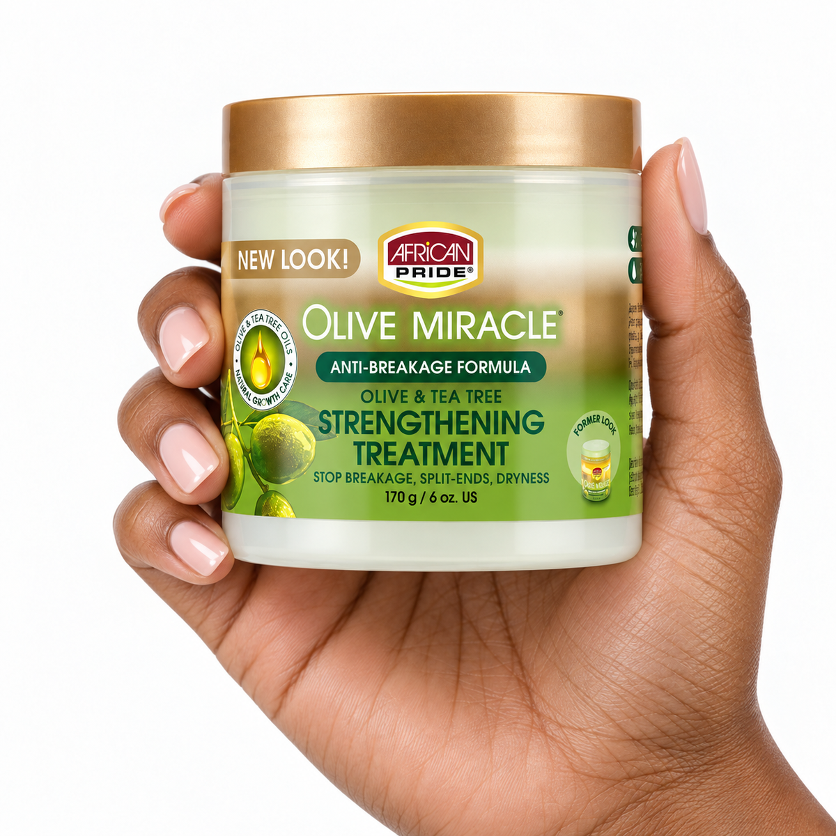 African Pride Olive Miracle Anti-Breakage Olive & Tea Tree Strengthening Treatment 6 oz