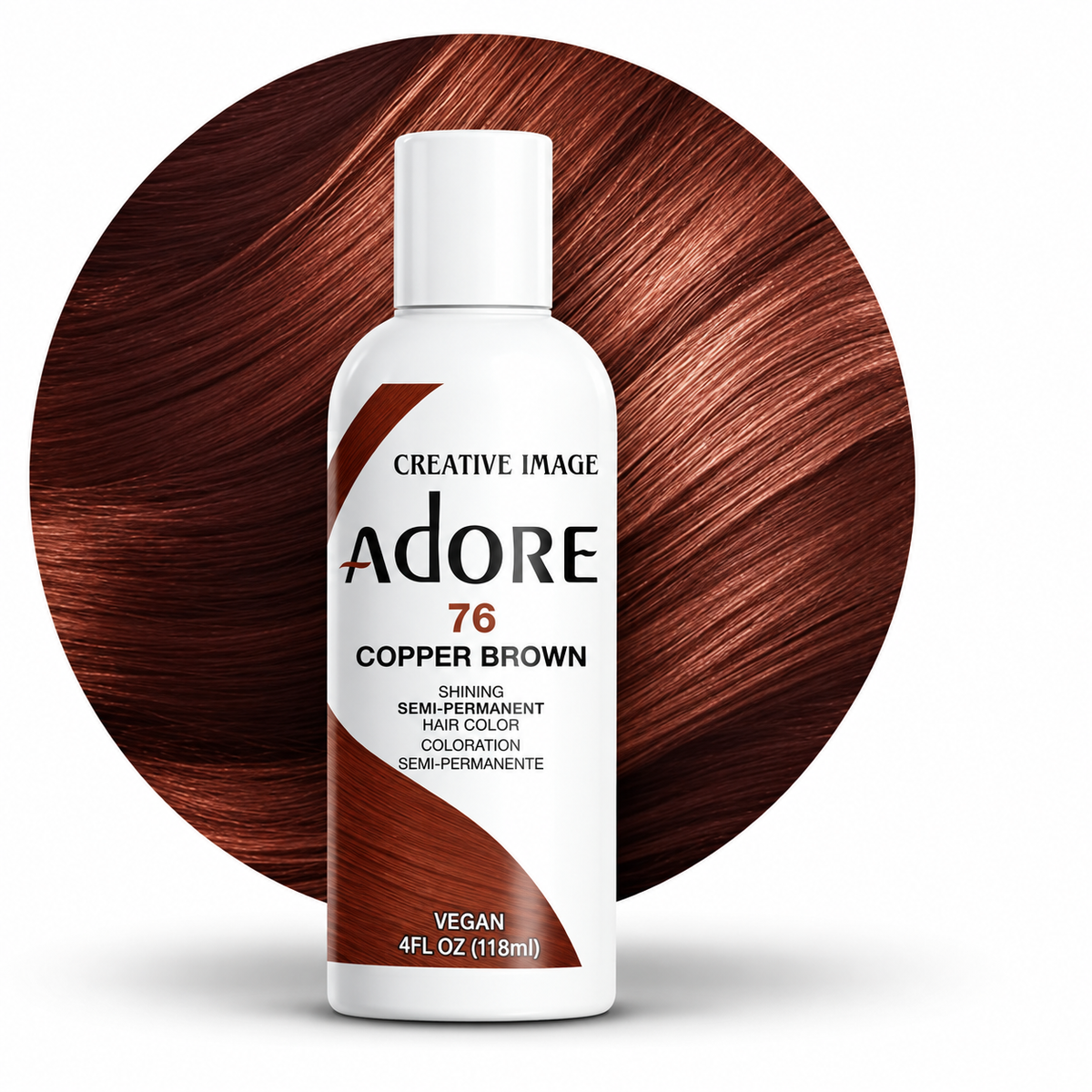 Creative Image Adore Semi-Permanent Hair Color 76 Copper Brown – 4 oz