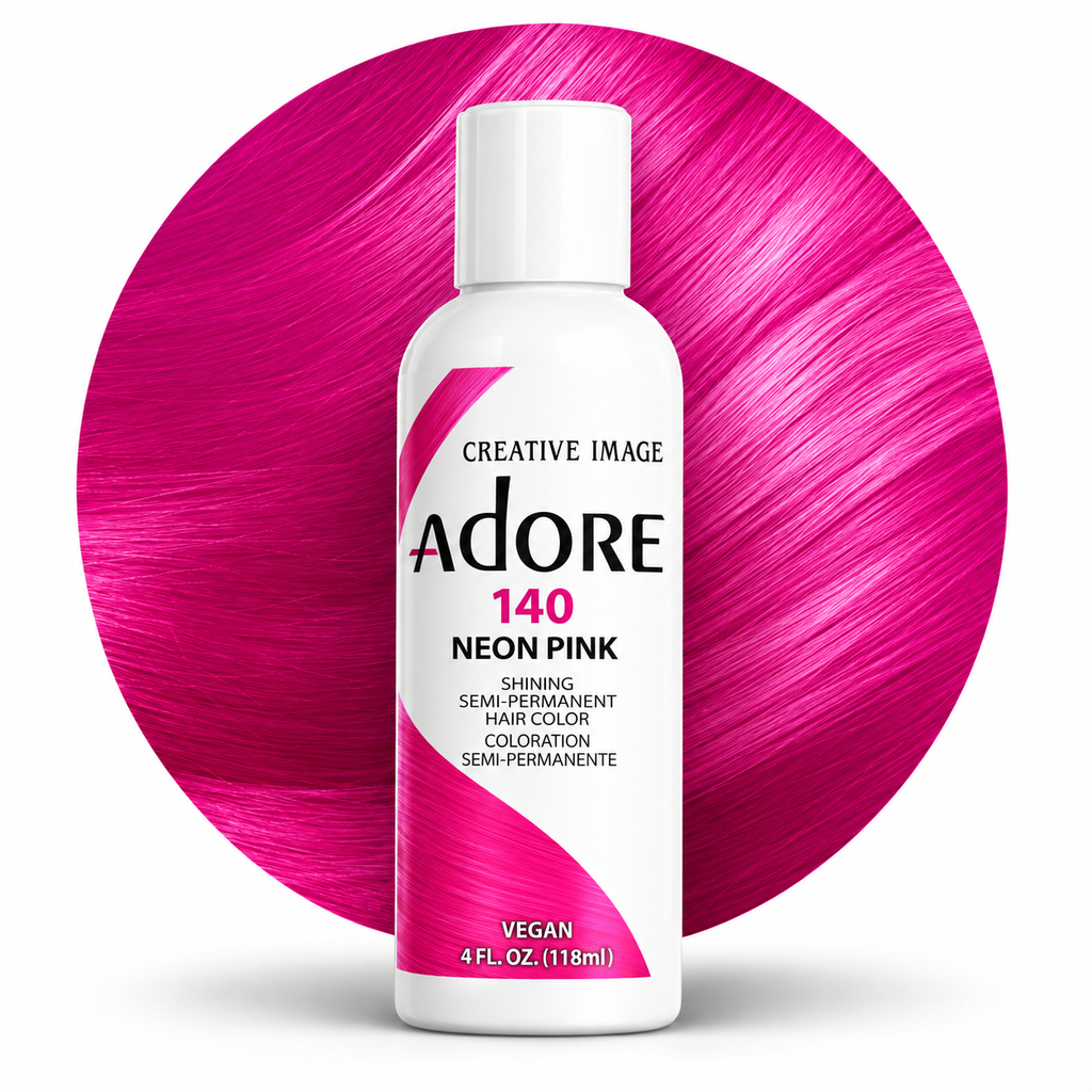 Creative Image Adore Semi-Permanent Hair Color 140 Neon Pink – 4 oz