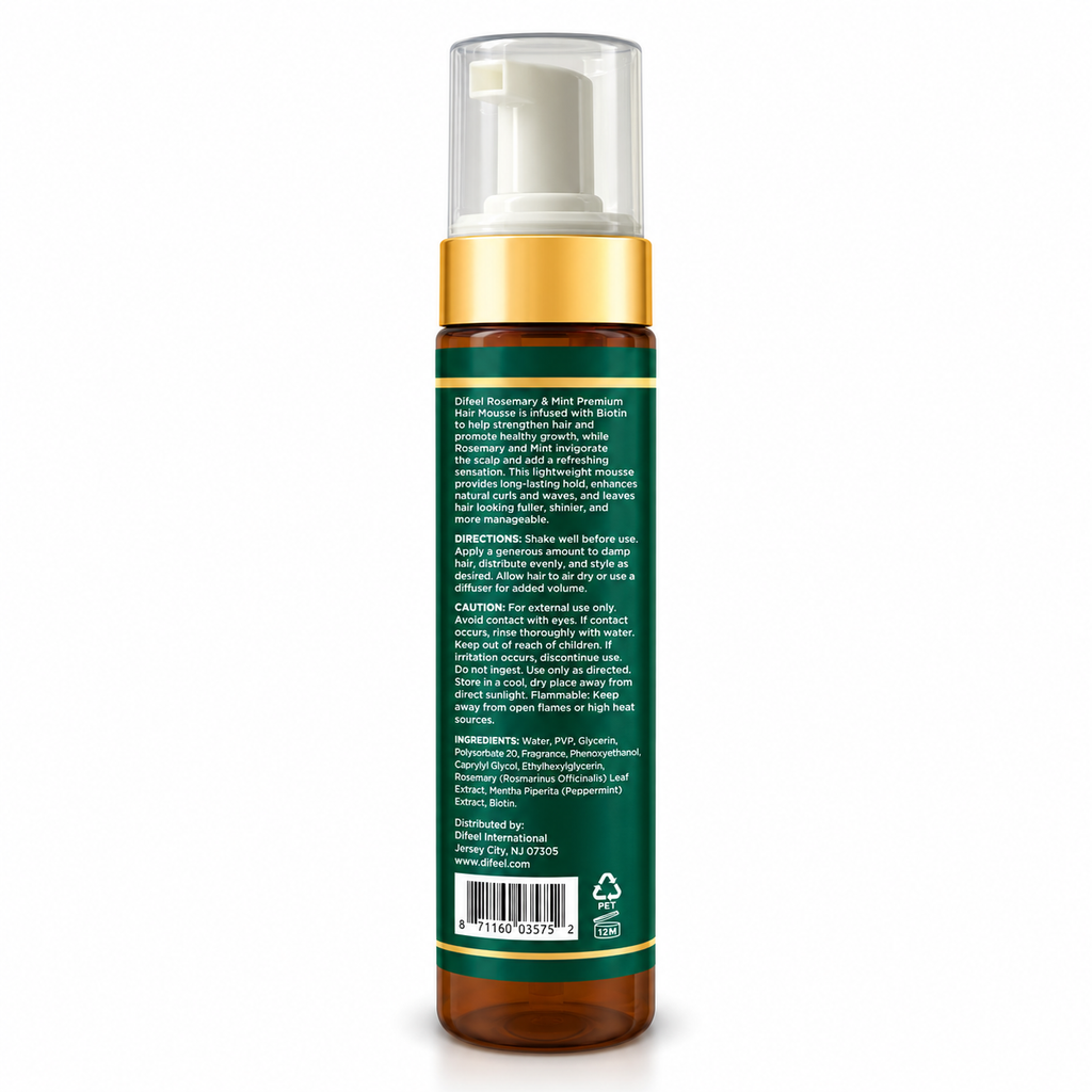 Difeel Rosemary & Mint Foaming Mousse with Biotin – 8 oz