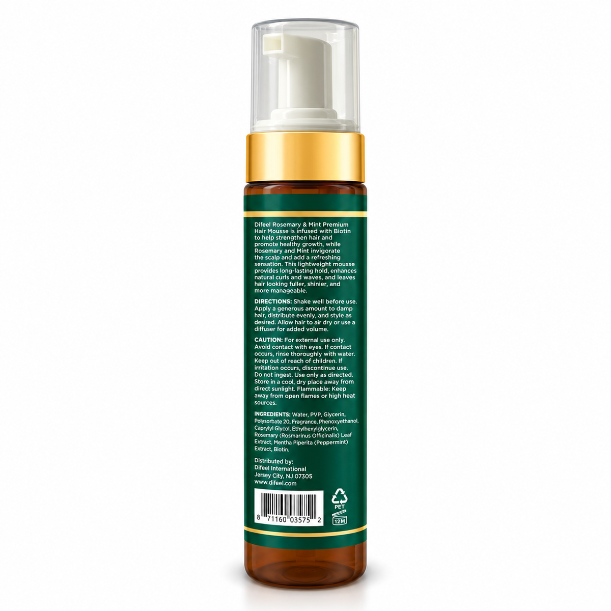 Difeel Rosemary & Mint Foaming Mousse with Biotin – 8 oz