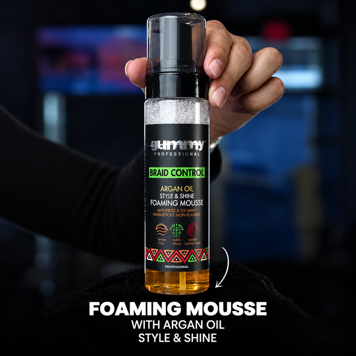 Gummy Professional Braid Control Argan Oil Foaming Mousse 6.76 oz