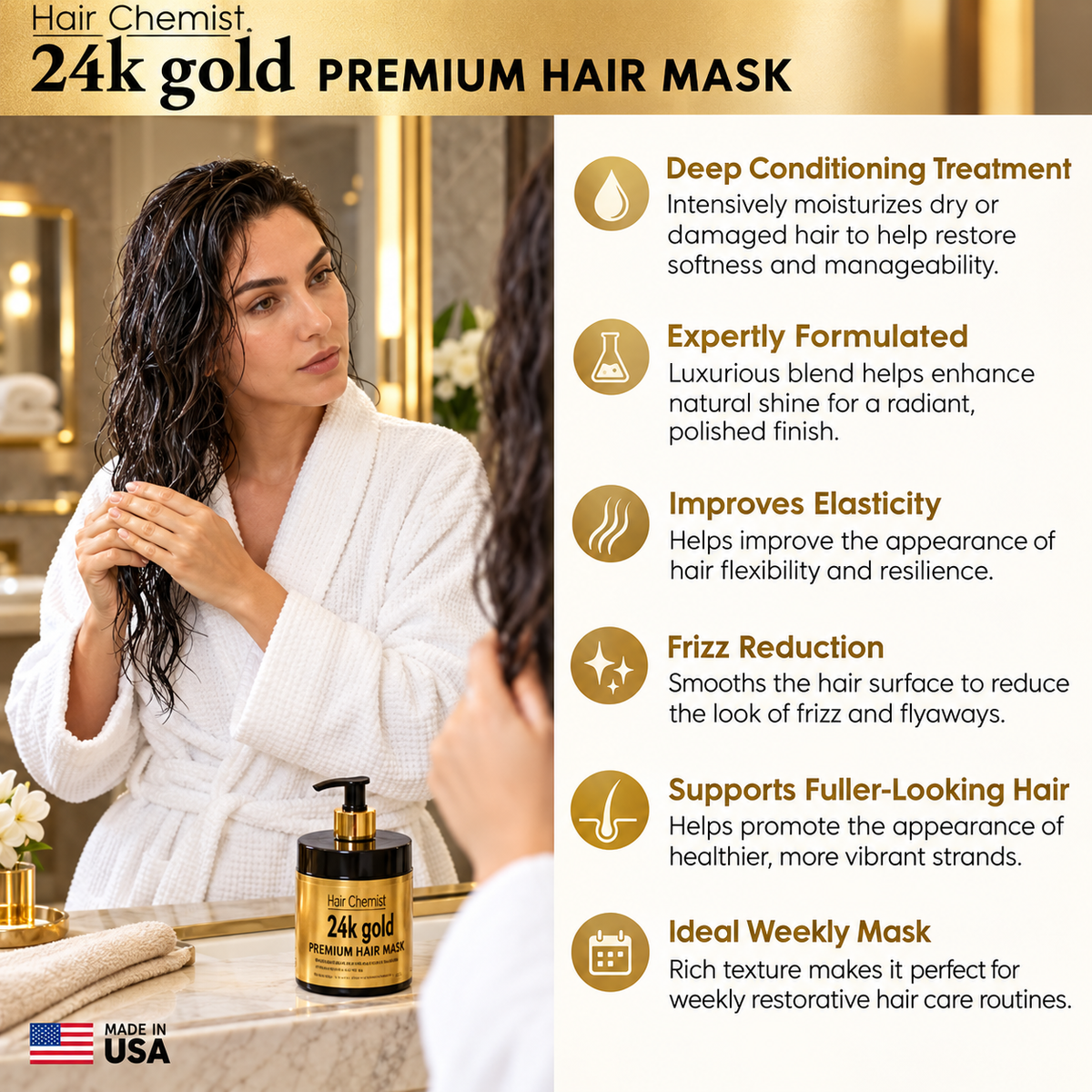 Hair Chemist 24K Gold Premium Hair Mask 15 oz