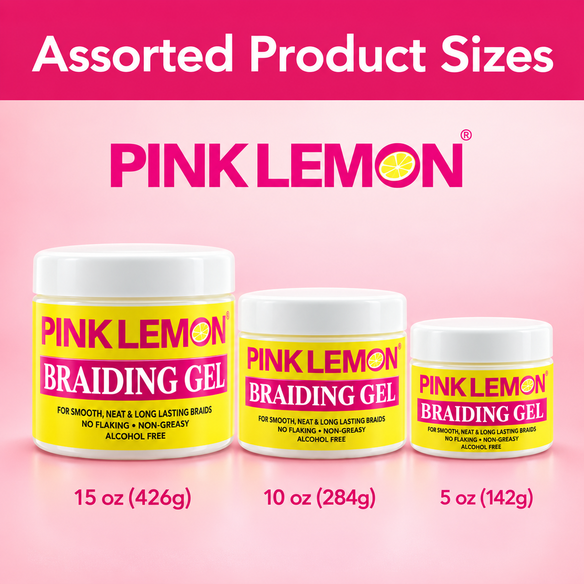 Pink Lemon Braiders Maximum Hold Braiding Gel 15 oz