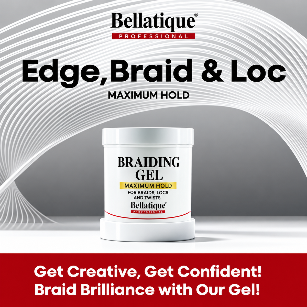 Bellatique Professional Braiding Gel Maximum Hold 17.63 oz