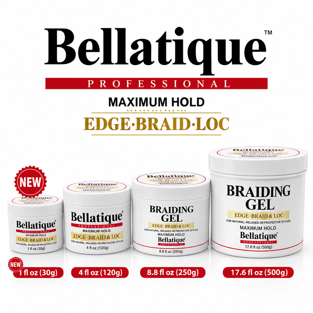 Bellatique Professional Braiding Gel Maximum Hold 17.63 oz
