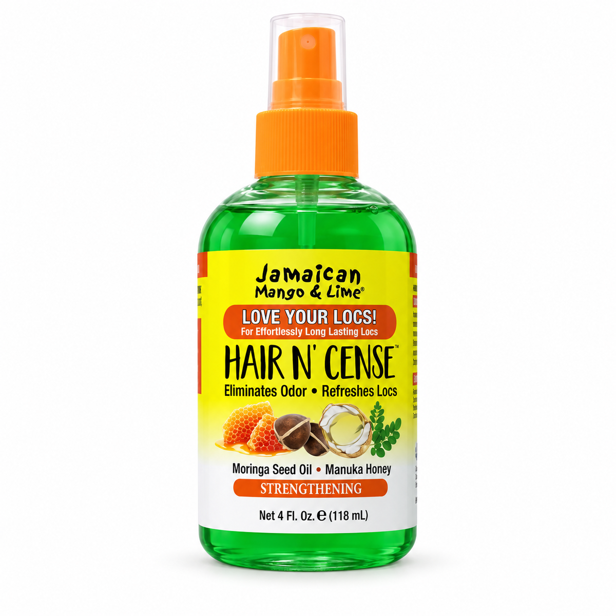 Jamaican Mango & Lime Hair N' Cense Strengthening spray in a 4 fl. oz.