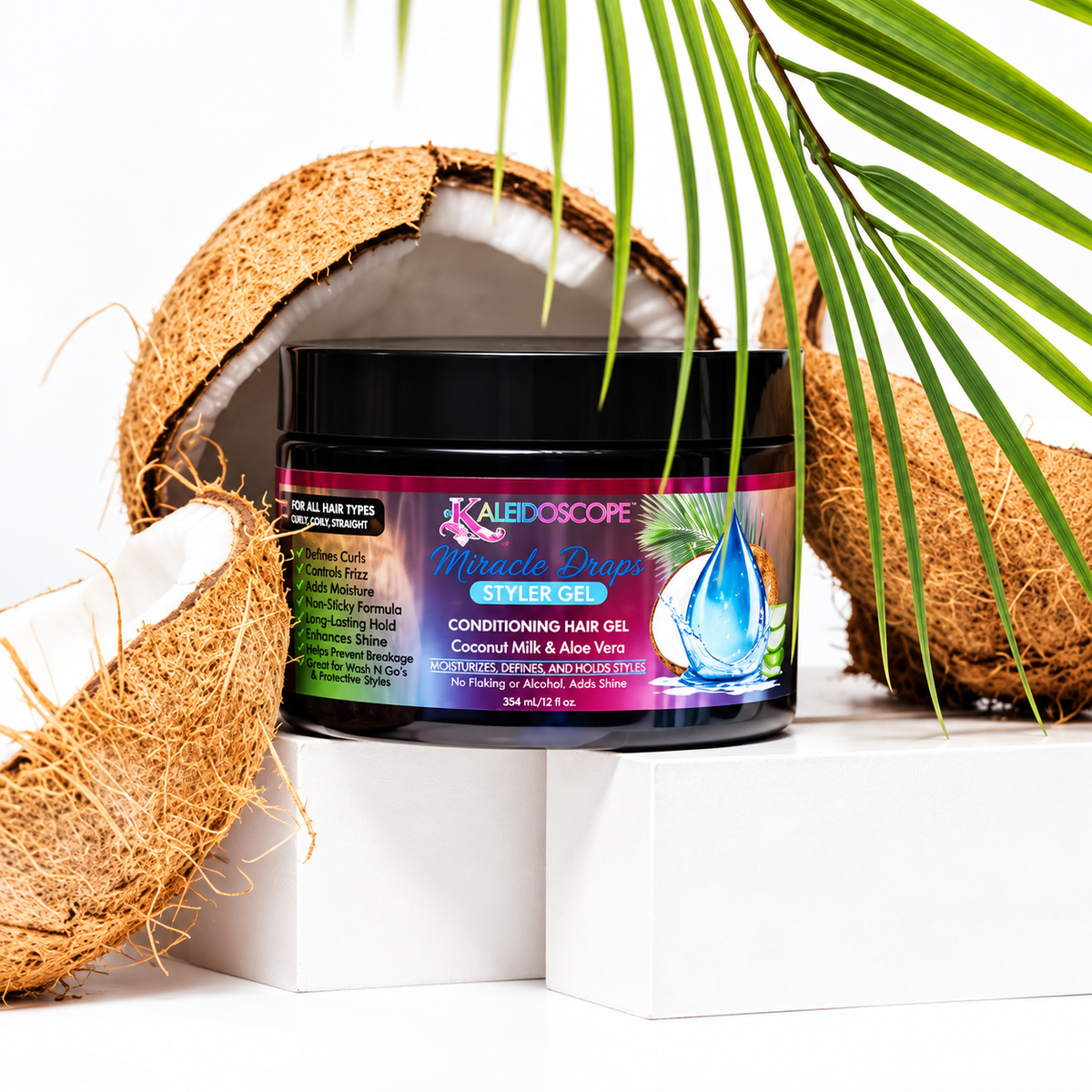 Kaleidoscope Miracle Drops Styler Gel Conditioning Hair Gel 12 oz