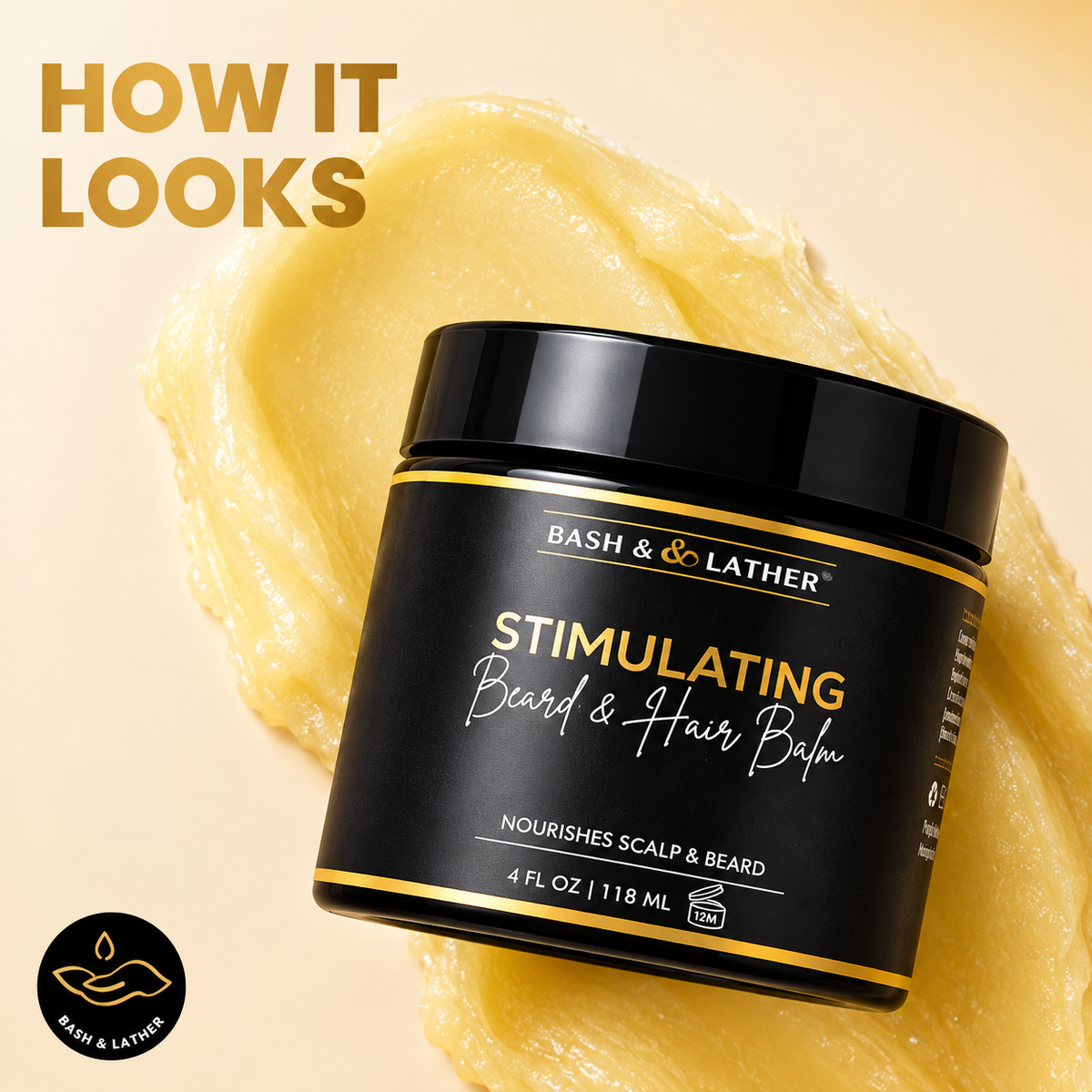 Bask & Lather Stimulating Hair & Beard Balm 4oz