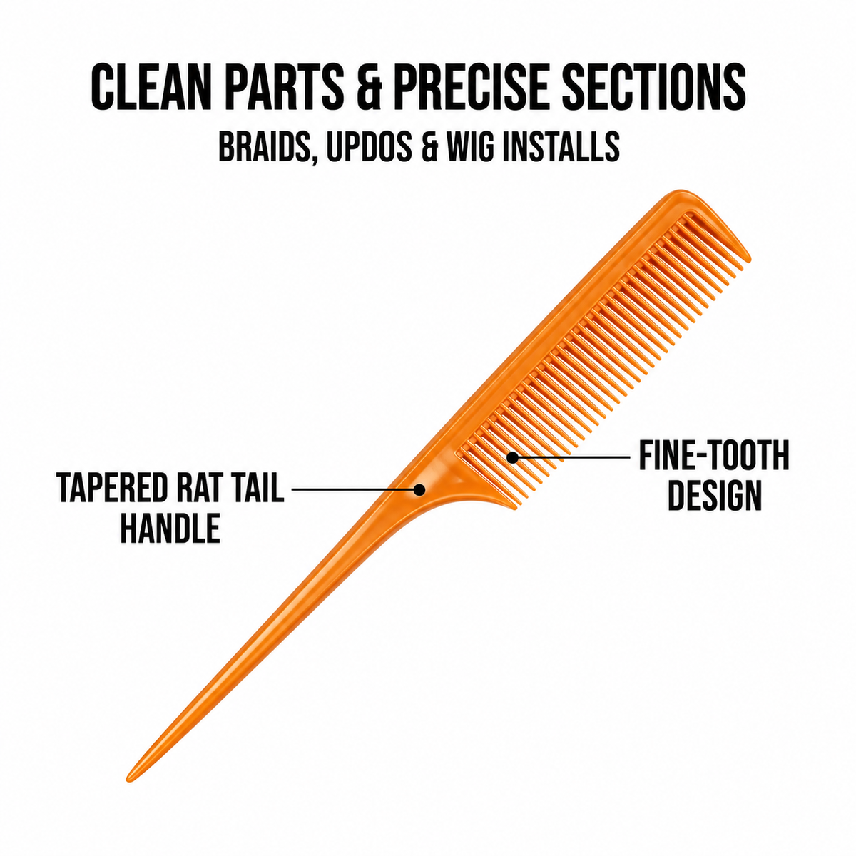 Annie Premium Rat Tail Comb #26 – Bone Fine Tooth Comb