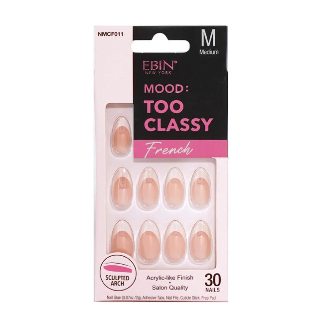 Ebin New York Mood: Too Classy Press On Toenails - 011