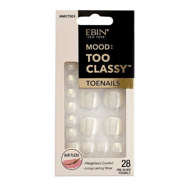 Ebin New York Mood: Too Glossy Press On Toenails - 003