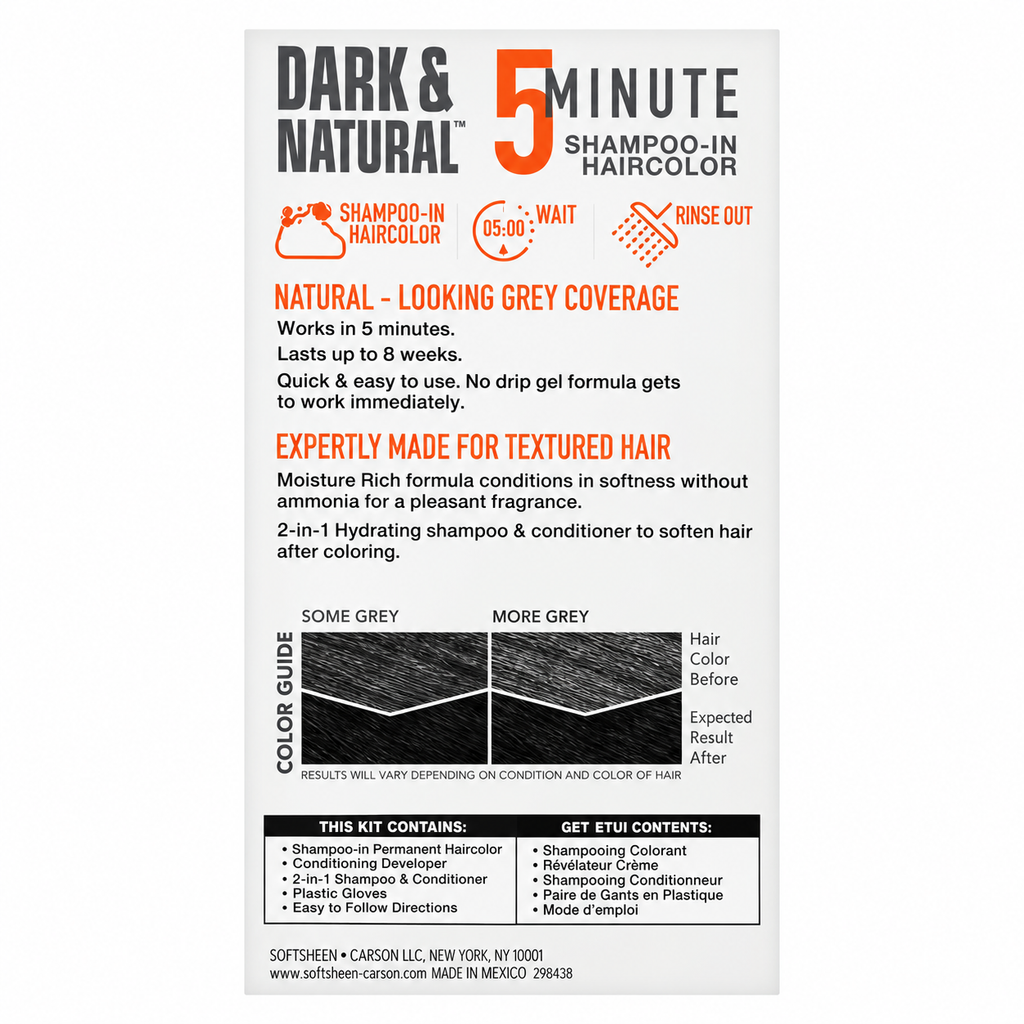 SoftSheen-Carson Dark & Natural 5 Minute Shampoo-In Permanent Hair Color Jet Black