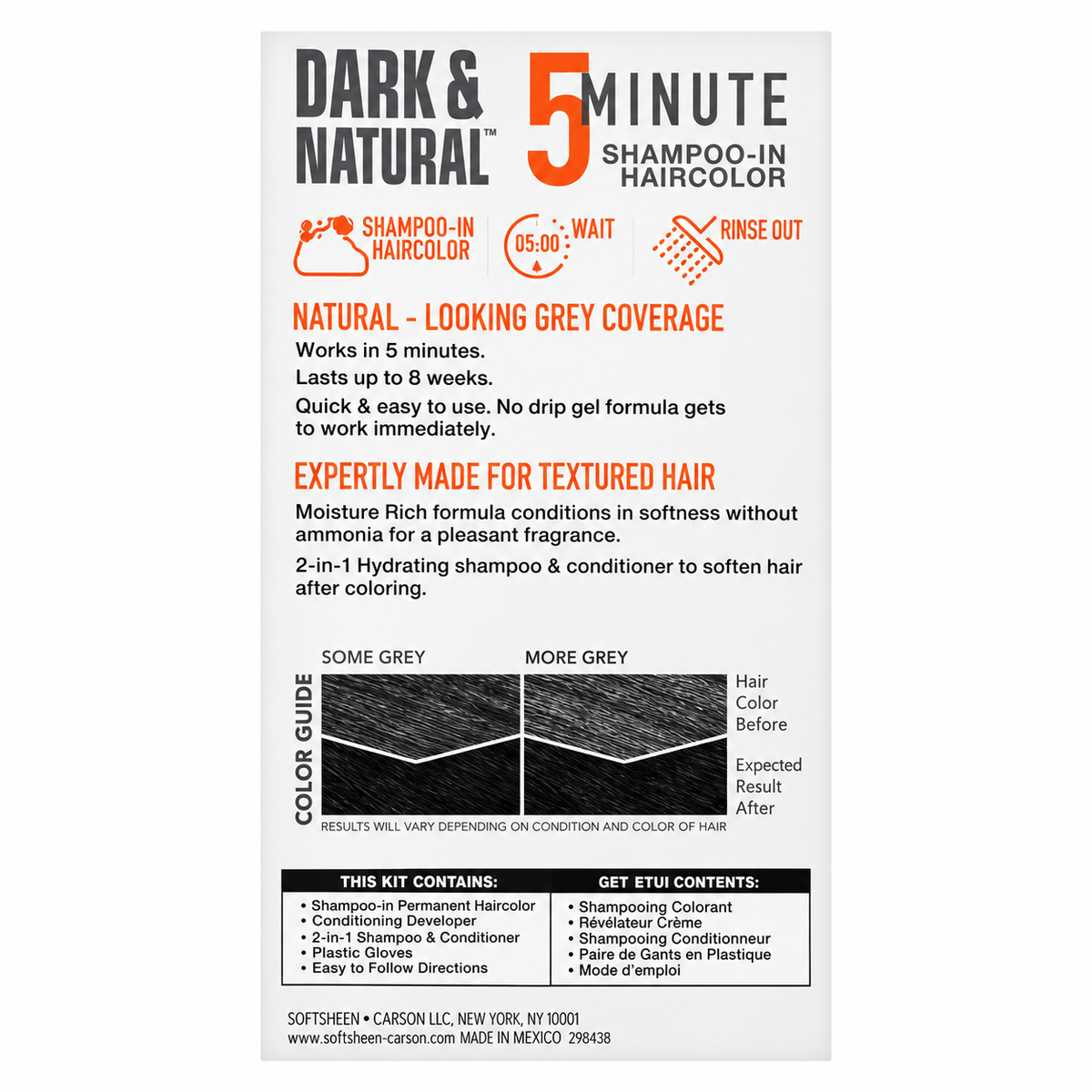 SoftSheen-Carson Dark & Natural 5 Minute Shampoo-In Permanent Hair Color Jet Black