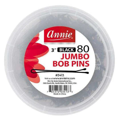 Annie 80 3in Black Jumbo Bob Pins 3413
