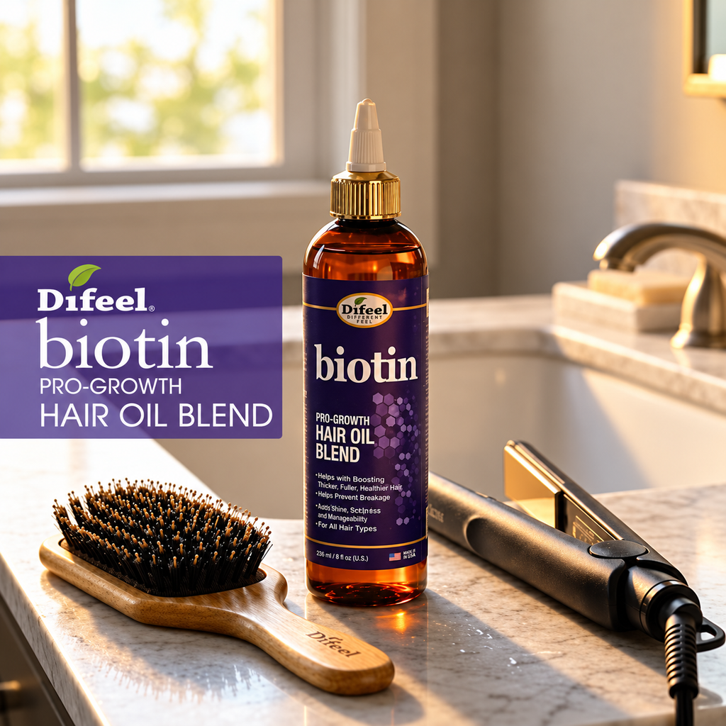 Difeel Biotin Premium Hair Oil 2 oz – Strengthening Hair & Scalp Oil