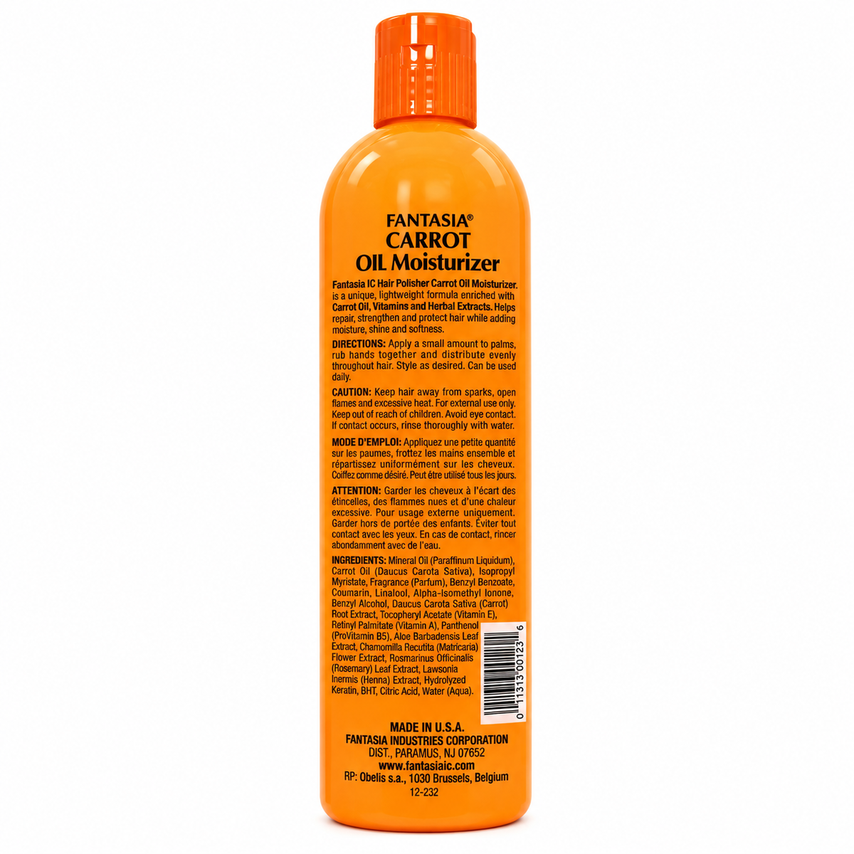 Fantasia Hair Polish Carrot Oil Moisturizer Triple Strength 12oz
