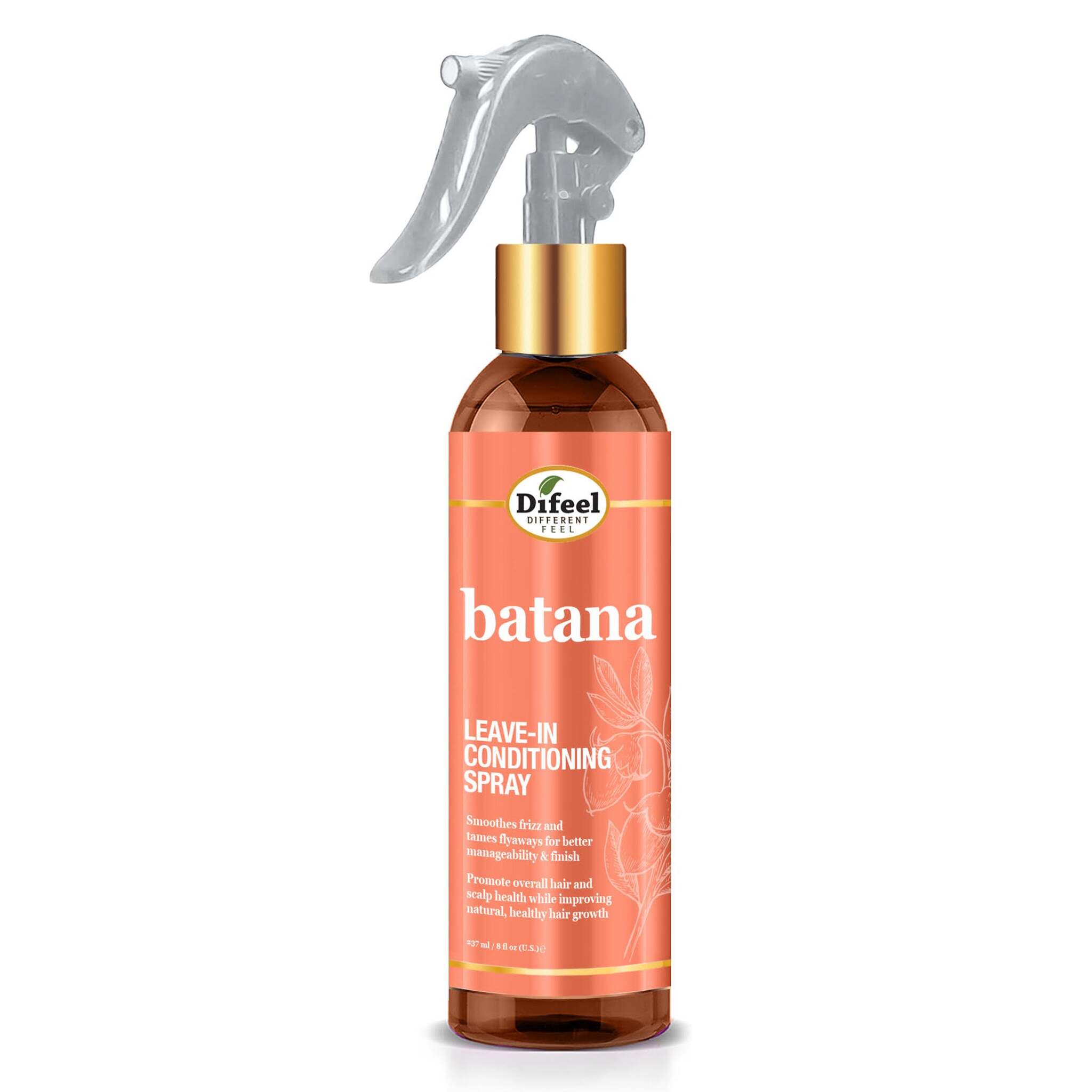 Batana leave-in conditioning spray bottle with Difeel brand on a white background