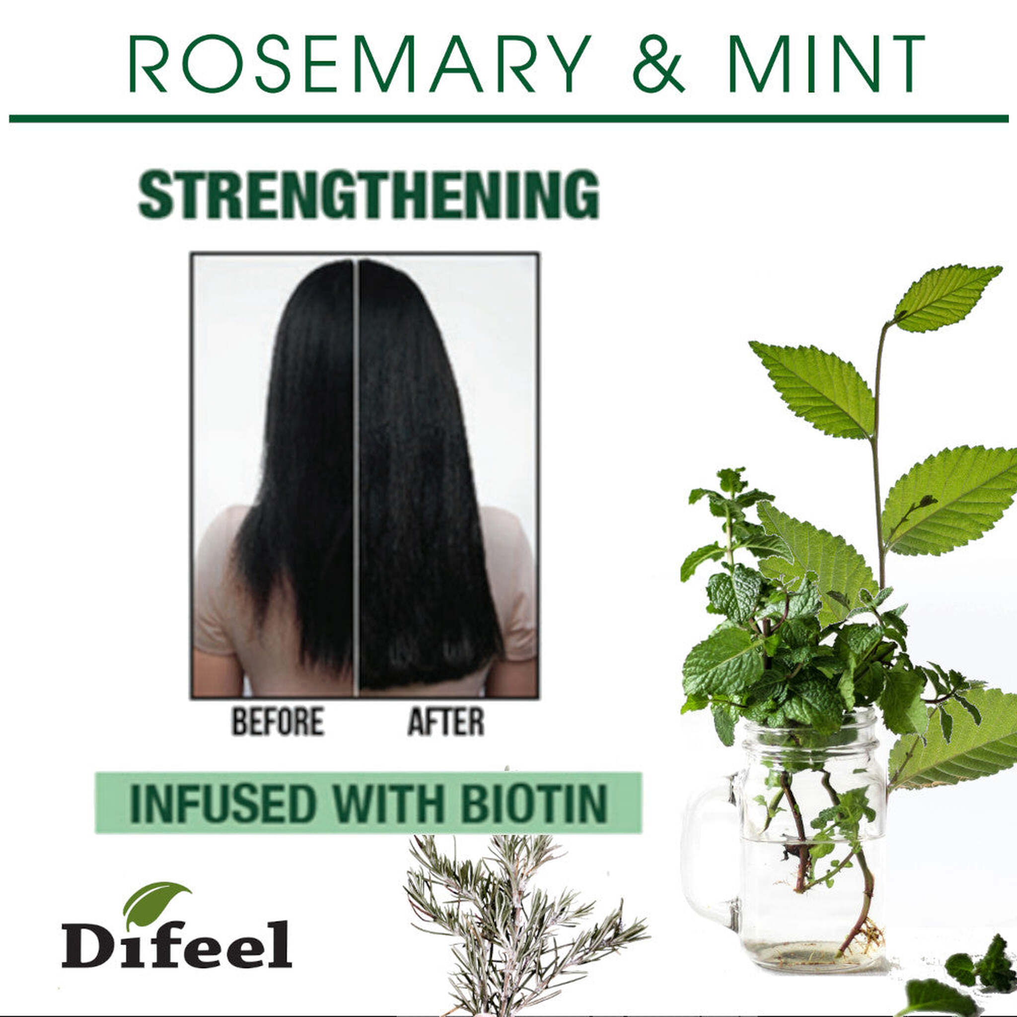 Difeel Rosemary & Mint Leave In Conditioning Spray 8oz