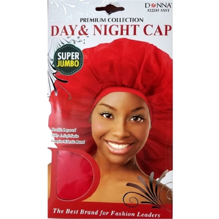 Donna Super Jumbo Silky Satin Day & Night Cap Bonnet 22243 Asst