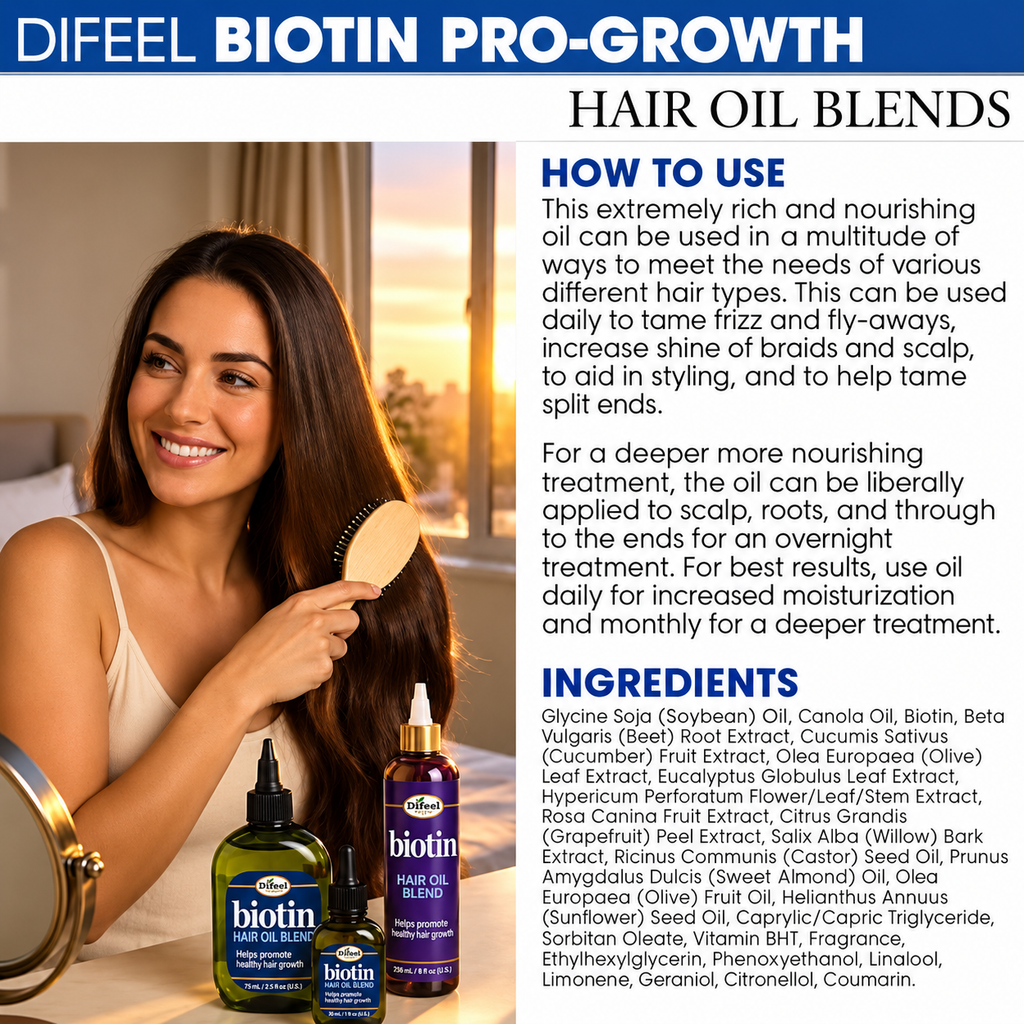 Difeel Biotin Premium Hair Oil 2 oz – Strengthening Hair & Scalp Oil How To