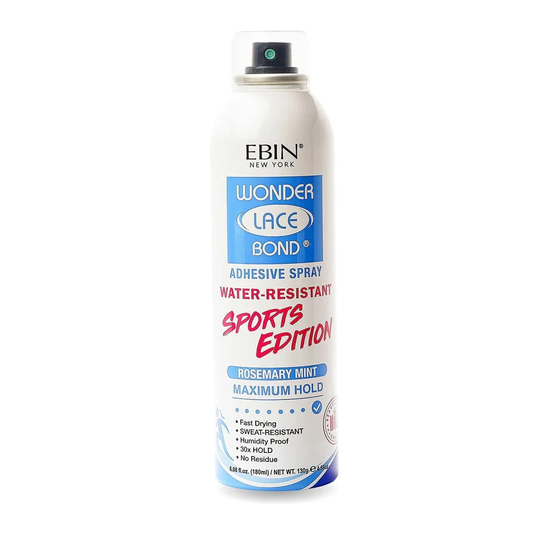 Ebin Wonder Lace Bond Adhesive Spray Water Resistant Sports Edition Rosemary Mint Maximum Hold 6.08oz