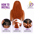 How to install Orange #350 Wet & Wavy bulk human hair for braiding in three steps