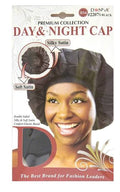 Donna Large Silky Satin Day & Night Cap Bonnet 22070 Black