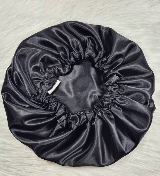 Donna Satin Bonnet & Sleep Cap Reversible 22016 Black