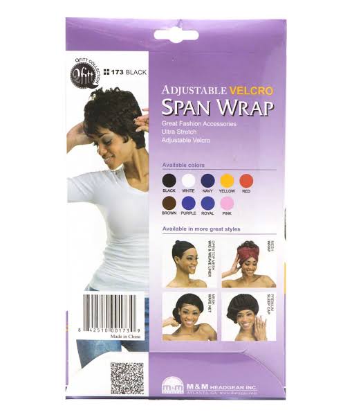 Qfitt Adjustable Hook & Loop Span Wrap 173 Black