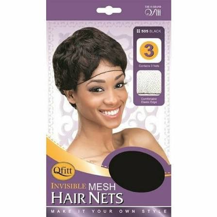 Qfitt Invisible Mesh Hair Nets 3 PCS 505 Black