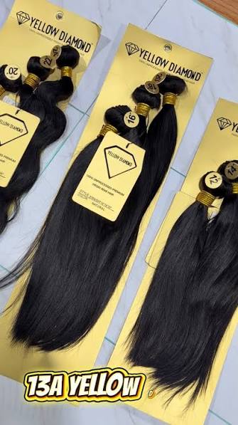 Yellow Diamond 13A 100% Unprocessed Premium Virgin Hair Straight Natural Black Bundle Deal