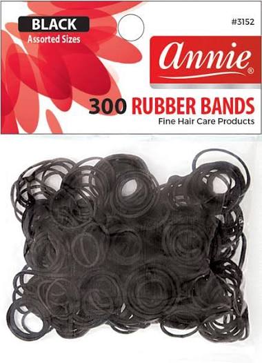 Annie 300 Small Black Rubber Bands 3152