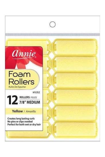 Annie Foam Rollers 12 7/8 Medium Yellow 1052
