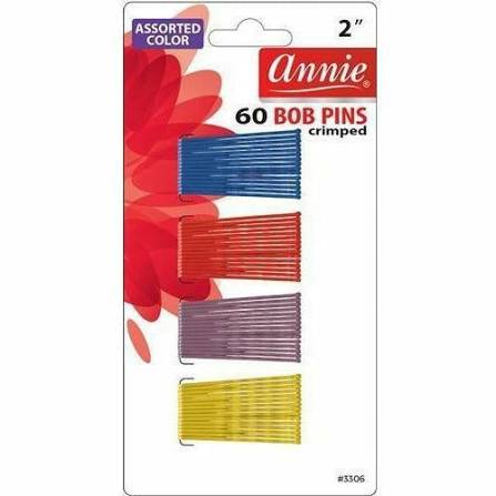 Annie 60 Bob Pins Crimped 2in Assorted Colors 3306
