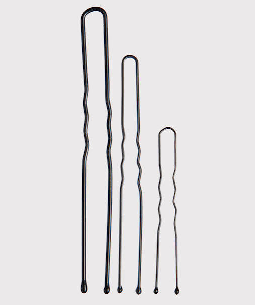 Annie 100 Hair Pins Crimped Black 2 1/2, 2 in, 1 3/4 Ball Tipped 3317