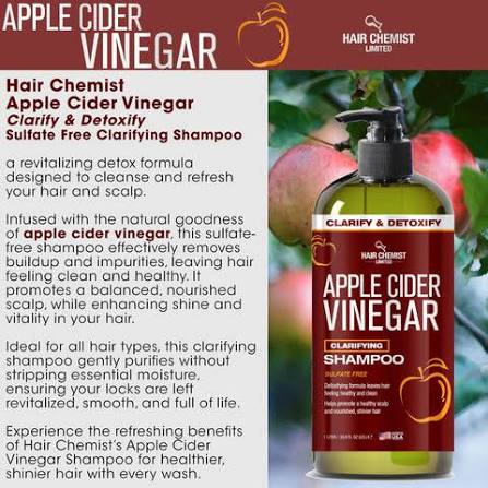 Hair Chemist Limited Apple Cider Vinegar Clarifying Shampoo Sulfate Free 1 Liter
