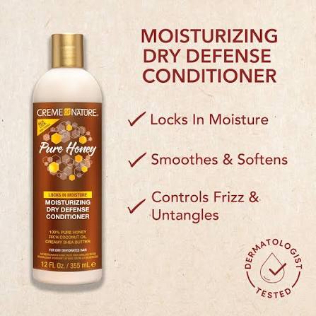 Creme Of Nature Pure Honey Moisturizing Dry Defense Conditioner 12oz