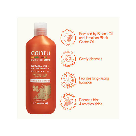 Cantu Ultra Moisture Batana Oil + Jamaican Black Castor Oil Nourishing Shampoo