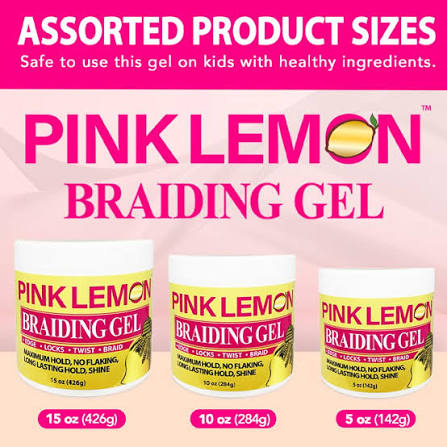 Pink Lemon Braiding Gel Edge Locks Twist Braid Maximum Hold