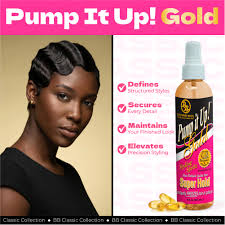 Bronner Brothers Pump It Up Gold Styling Spritz Super Hold 8oz