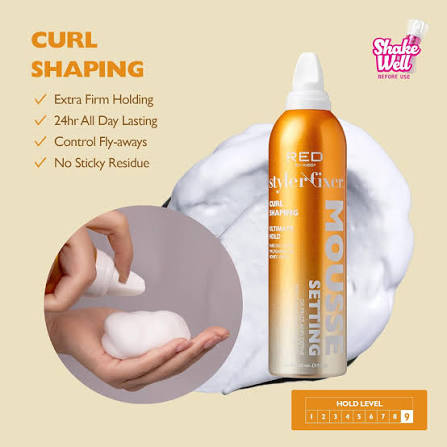 Red By Kiss Styler Fixer Curl Shaping Setting Mousse STM05 12 oz
