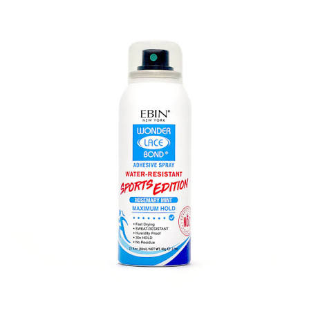 Ebin Wonder Lace Bond Adhesive Spray Water Resistant Sports Edition Rosemary Mint Maximum Hold 6.08oz
