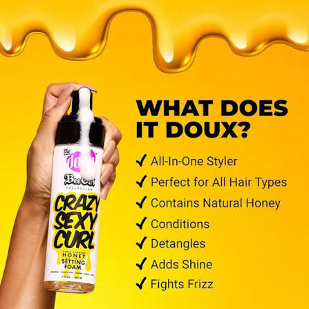 The Doux Bee Girl Collection Crazy Sexy Curl Honey Setting Foam Mousse 7oz
