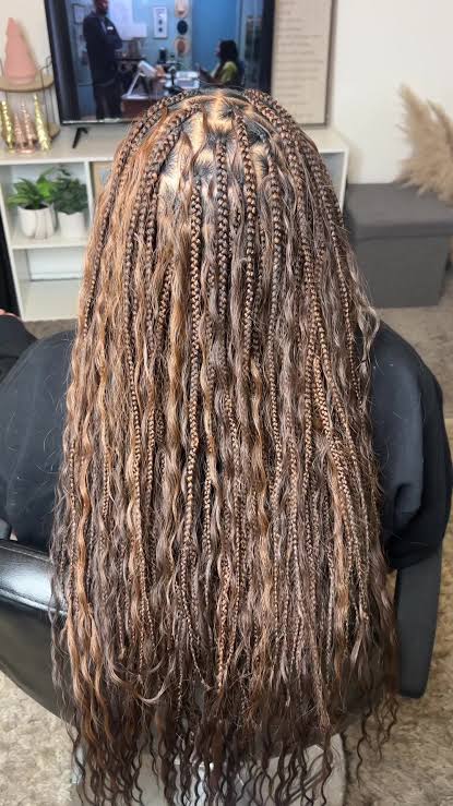 Light Brown #4 Wet & Wavy no-weft human braiding hair 