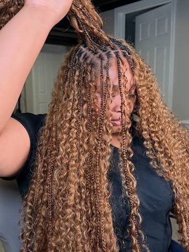 Golden Brown 30 Water Wave Human Hair Used for Boho Goddess Braids