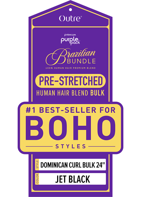 Outre Premium Purple Pack Brazilian Bundle Pre-Stretched Dominican Curl Boho Hair Bulk
